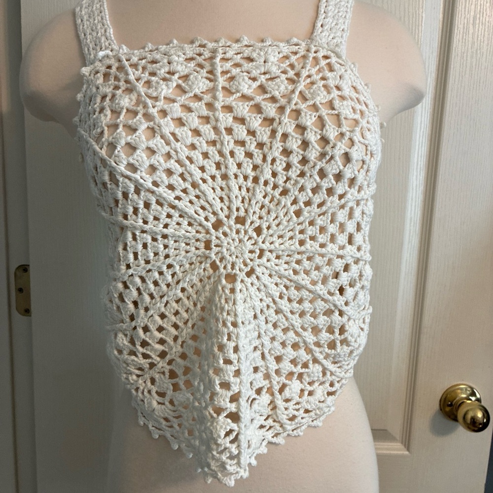 Rebecca Taylor Crochet Cropped Top S